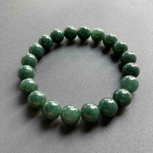 糯种墨绿翡翠珠串手串