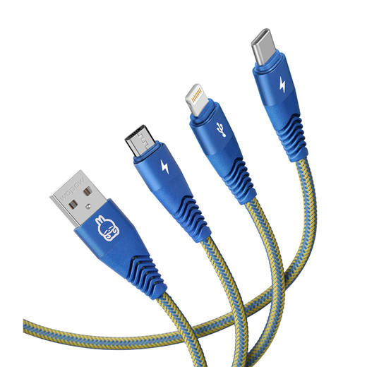 沃品 | 流氓兔系列一拖三数据线1.2M 流氓兔正版授权 MH02 商品图4