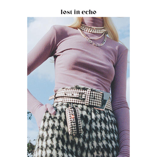 lost in echo Astr极限调节小腰包皮带千鸟格 商品图4