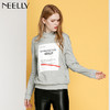 NEELLY纳俪冬季新款短款休闲显瘦百搭小高领纯*案卫衣T恤 商品缩略图1