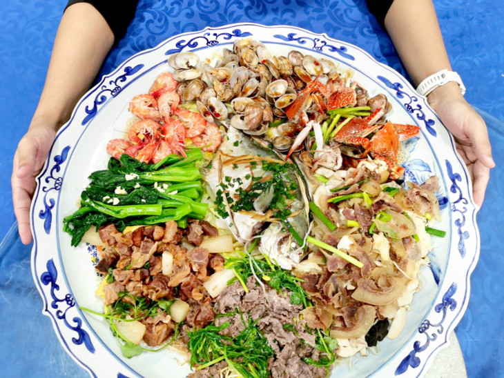 乐阳江壕吃大盘菜白沙￥99起抢宋船渔栈海鲜大盘菜套餐山珍海味聚餐的