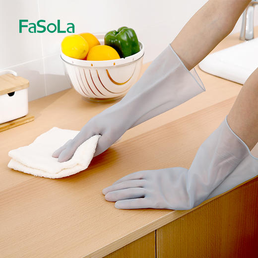 FaSoLa洗碗手套女厨房耐用型家用防水洗衣服刷碗家务手套 商品图4