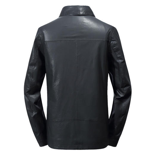 【真皮】大依优型大码薄皮衣翻领加肥加大绵羊皮外套休闲简约大号皮夹克皮草 商品图2