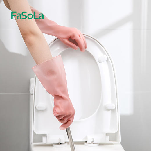 FaSoLa洗碗手套女厨房耐用型家用防水洗衣服刷碗家务手套 商品图3