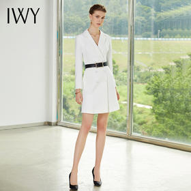 IWY/白色长袖西装连衣裙Q10396-W