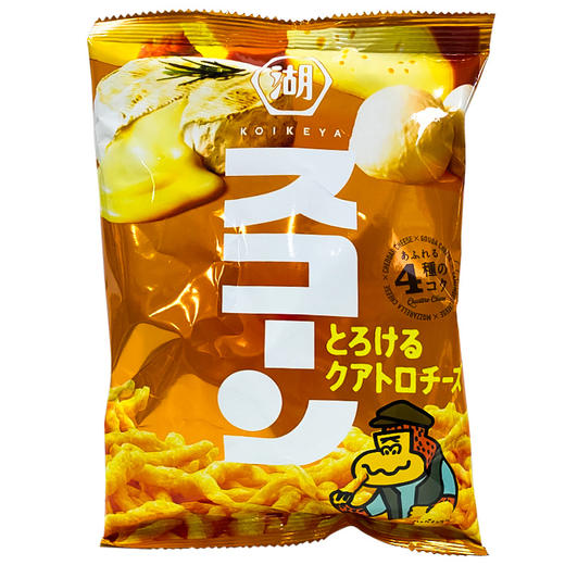 日本 湖池屋 芝士/海鲜/牛肉味粟米条 膨化玉米条脆条小吃 83g 商品图2