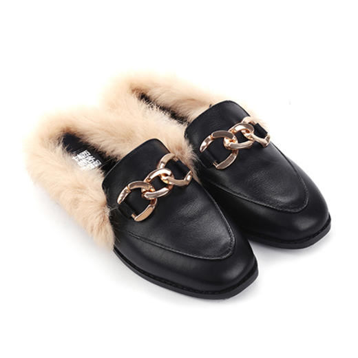 西村名物2019冬新款女士内里加绒毛毛女拖鞋X20CM16041 商品图1