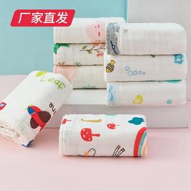 【UOVO】6层纱布方形浴巾 110*100/条（图案随机）（厂家直发）  