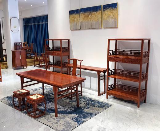 红桥红  家具严选  缅甸花梨（大果紫檀）  【画案组合七件套】 商品图7