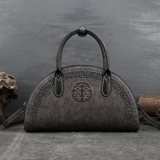 ZLPJ6672新款复古风头层牛皮手提单肩斜挎包 商品图0