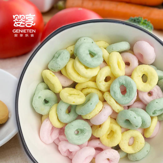 婴享宝宝小零食马卡龙脆脆圈无添加小泡芙圈手指饼干 商品图1