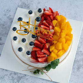 牛奶奶油蛋糕07 水果蛋糕  草莓蓝莓 大理同城送