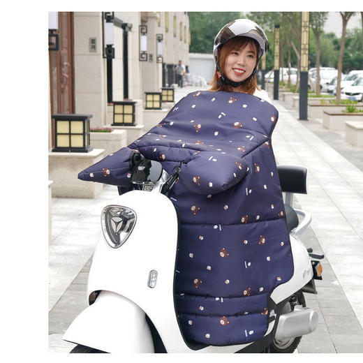 电动车挡风被冬季加厚加绒防水摩托电瓶车加大骑车冬新款罩防风罩 商品图3