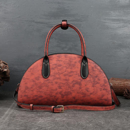 ZLPJ6672新款复古风头层牛皮手提单肩斜挎包 商品图1