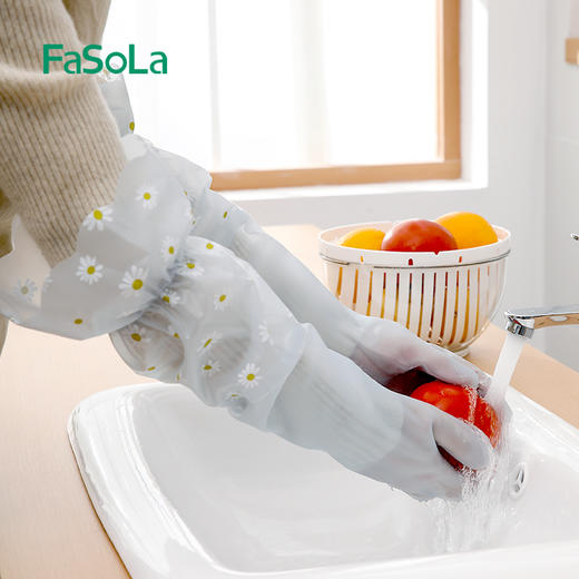 FaSoLa洗碗手套女厨房耐用型家用防水洗衣服刷碗家务手套 商品图7