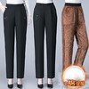 YFL-522冬季新款妈妈松紧腰直筒夹棉女裤奶奶裤加厚加绒棉裤 商品缩略图0