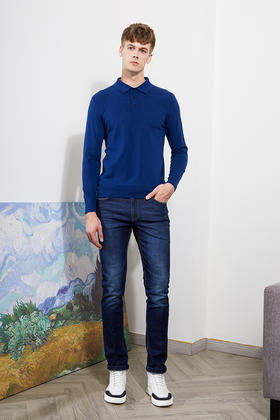 callisto蓝色空气羊毛毛衣 FPKNW189C