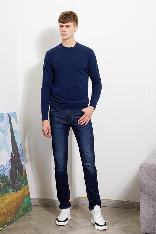 callisto深蓝全羊绒毛衣FPKNW175C DB 商品图1