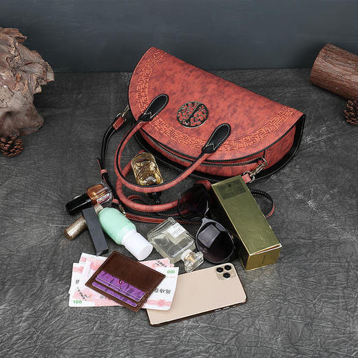 ZLPJ6672新款复古风头层牛皮手提单肩斜挎包 商品图3