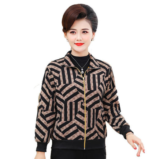 QR-D068中老年女装外套加绒妈妈装秋冬季保暖上衣大码宽松奶奶夹克衫 商品图4