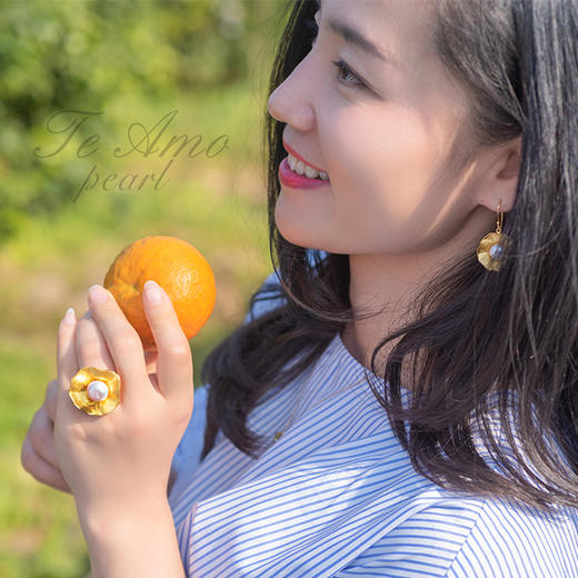 【太阳花】系列 淡水珍珠耳饰/戒指/吊坠系列/代表作品 商品图5