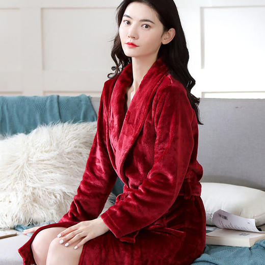 SCFZ-093秋冬季新款法兰绒保暖睡袍家居服 商品图3