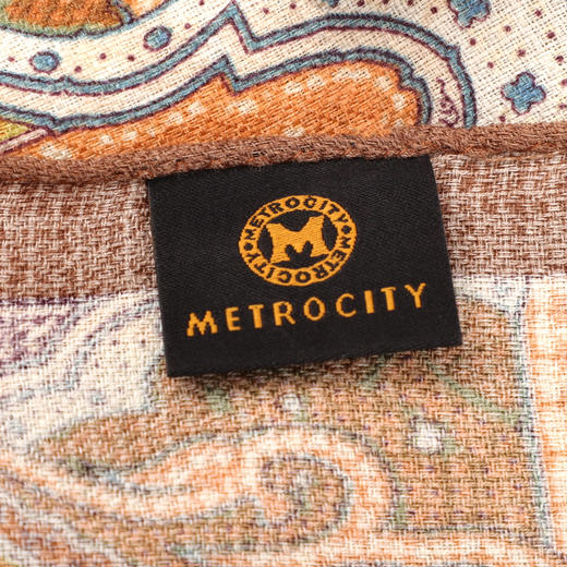 METROCITY品牌  时尚印花羊毛桑蚕丝长巾 商品图14