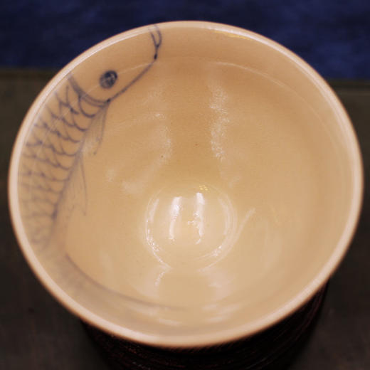 中华艺术家陈学昌作品 建水青花陶品茗杯 商品图4