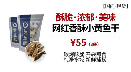 [国内]网红零食黄鱼酥香酥小黄鱼干即食碳烤酥脆（现货） 商品图1