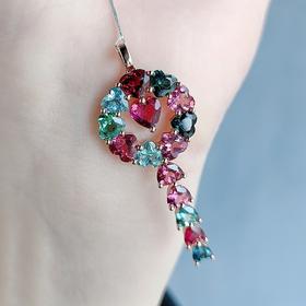 18K镶嵌碧玺吊坠