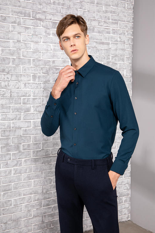 callisto两色可选羊毛羊绒意式领法兰绒衬衫 FPSTL318H 商品图1