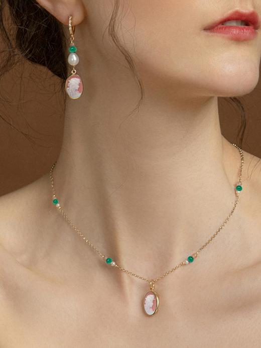 订购6周到｜Vintouch-Lovelies-粉瓷美人像 浮雕 项链［意大利设计师］ 商品图1