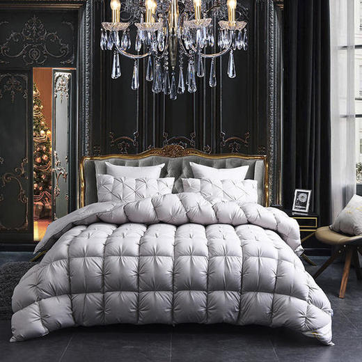 KMFZ022新款高端优雅气质加厚保暖白鹅绒羽绒被 商品图1
