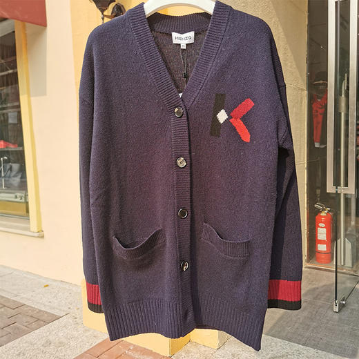 KENZO 高田贤三 女士羊开衫 藏蓝 FA62 CA535 3LD 76 商品图0