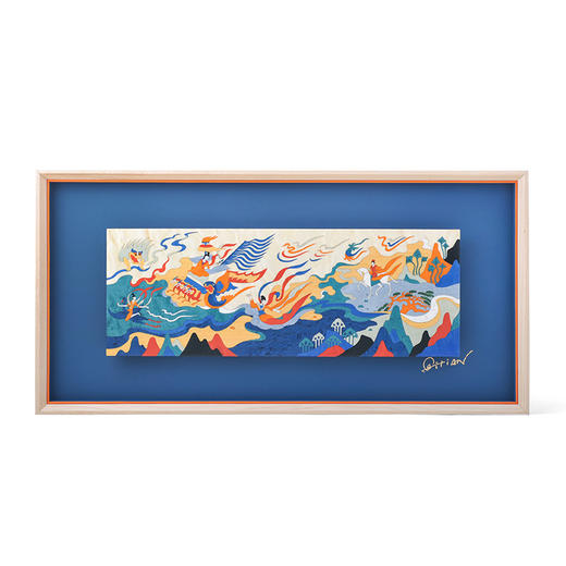 “洛神赋”主题木镶嵌画 商品图0