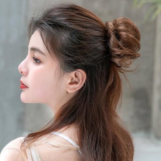 pdd-yffjf201111新款盘发自然卷丸子头蓬松发包tzf