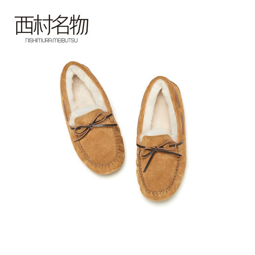 西村名物2020秋季新款网红豆豆鞋韩版加绒外穿一脚蹬毛毛鞋T20CM32751 商品图2