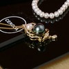 甄珠贝 宫廷花吊坠胸针两用款 大溪地黑珍珠+akoya珍珠 银链 商品缩略图2