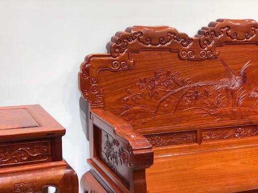 红桥红  家具严选  缅甸花梨（大果紫檀）  【直背 凤凰牡丹弧腿沙发 223八件套】 商品图2