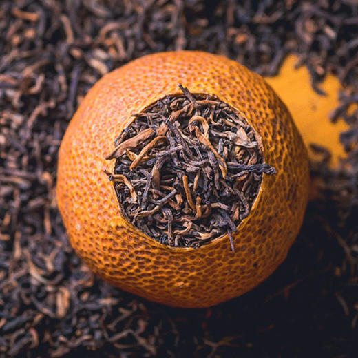 七彩云南 新会大红柑 普洱熟茶 340g 铁罐装 散茶 约10颗 茶叶伴手礼