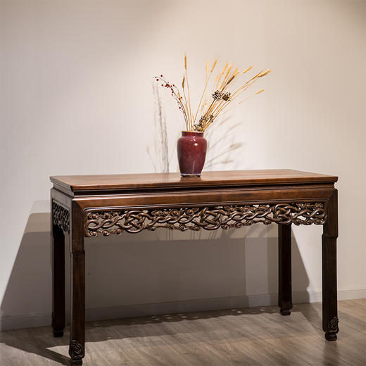 清代  红木独板牙板透雕绳纹画桌 商品图1