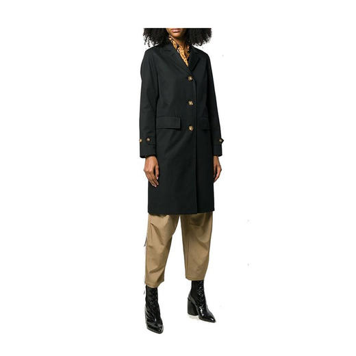 BURBERRY 巴宝莉 女士按扣细节棉质华达呢实验大衣 黑色 8015484 A1189 商品图3