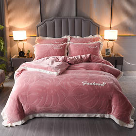 LY-秋冬加厚宽边牛奶绒四件套冬季保暖双面珊瑚绒加绒床单被套