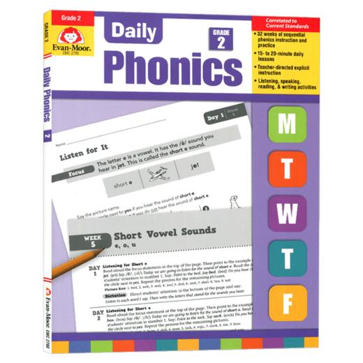 每日练习系列 自然拼读二年级 完整版 英文原版 Daily Phonics Grade 2 Teacher Edition 美国加州小学英语教辅 英文版书籍 商品图0