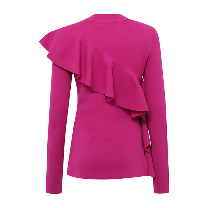 dvf玫瑰粉针织上衣