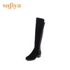 Safiya索菲娅冬季拼色舒适圆头中粗跟时尚女靴长靴子SF84117012 商品缩略图1