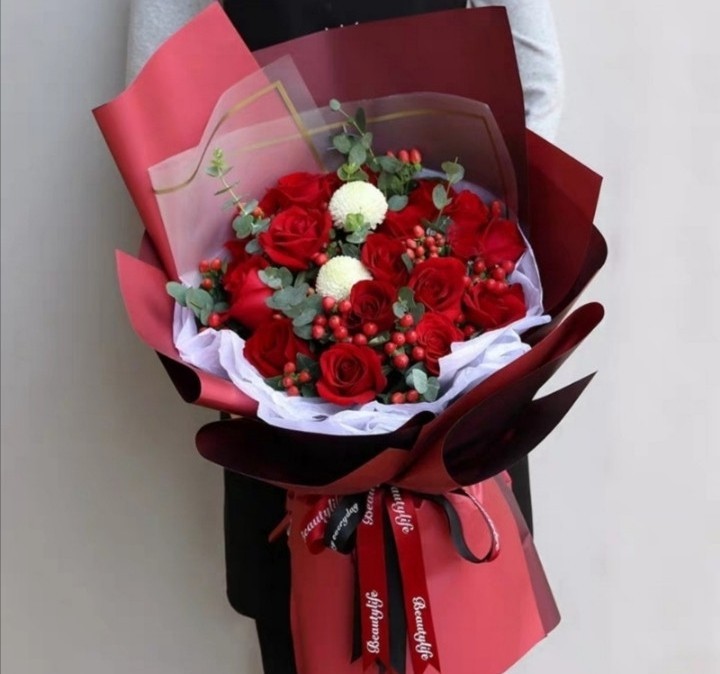 【吾爱】红玫瑰韩式花束11朵