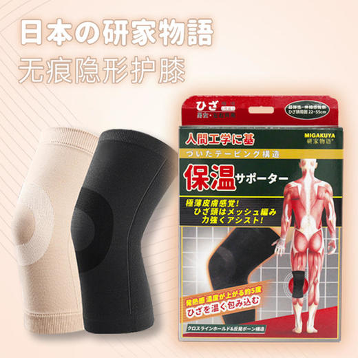 【告别老寒腿】日本研家物语发热隐形护膝，锁温保暖不下滑，超薄清爽吸汗高弹透气 商品图1