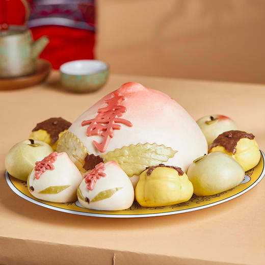 御茶膳房寿桃馒头老人生日蛋糕糕点老北京过寿点心祝寿大寿包礼盒