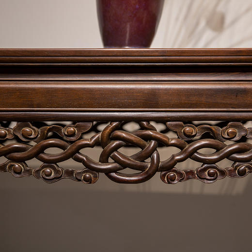 清代  红木独板牙板透雕绳纹画桌 商品图3